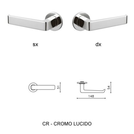 1/2 MANIGLIA MILANO CROMO LUCIDO