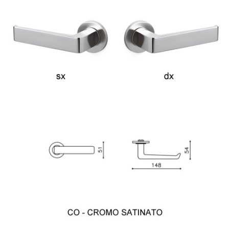 1/2 MANIGLIA MILANO CROMO SATINATO