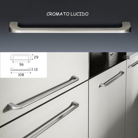 MANIGLIA CLIP 96 CROMATO LUCIDO