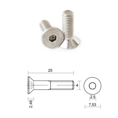 VITE INOX A2 TP/E M4X25