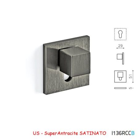 MEZZO CHIAVISTELLO CUBO B SuperAntracite SATINATO