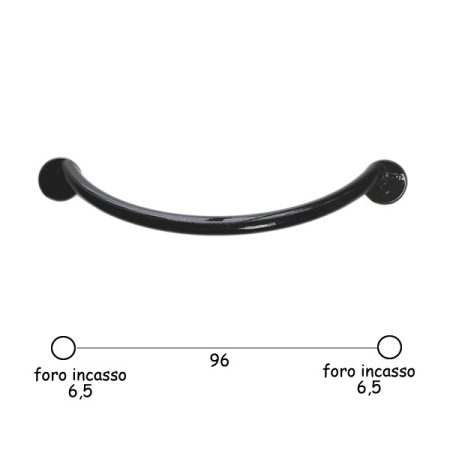 MANIGLIA 940/A mm96 NERO