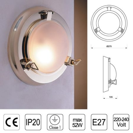 LAMPADA OBLO' TONDA 215 OTTONE