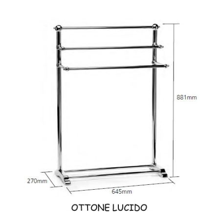 PORTASALVIETTE A PAVIMENTO OTTONE LUCIDO