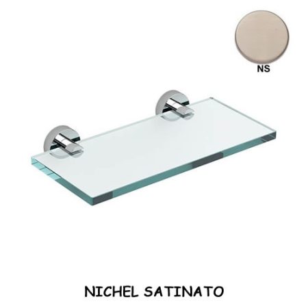 MENSOLA IN VETRO 260 NICHEL SATINATO