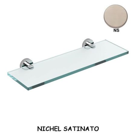 MENSOLA IN VETRO 400 NICHEL SATINATO