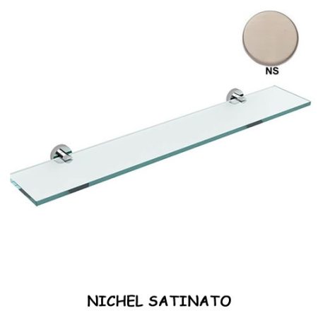 MENSOLA IN VETRO 700 NICHEL SATINATO