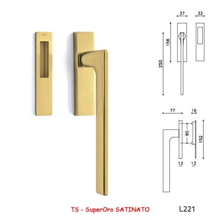 MANIGLIONE ALZANTE LOTUS Q SuperOro SATINATO