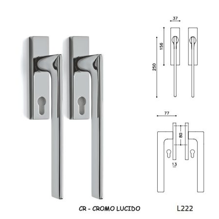 MANIGLIONI ALZANTI LOTUS Q CROMO LUCIDO