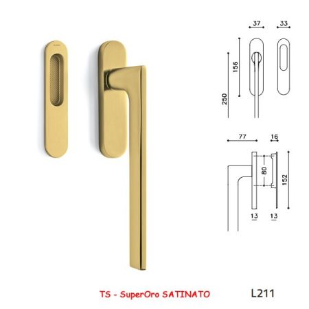 MANIGLIONE ALZANTE LOTUS SuperOro SATINATO