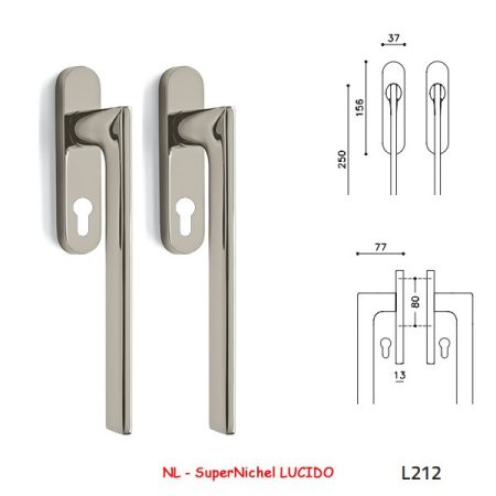 MANIGLIONI ALZANTI LOTUS SuperNichel LUCIDO