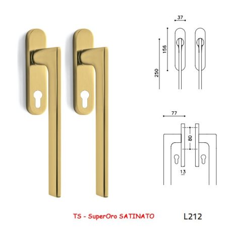 MANIGLIONI ALZANTI LOTUS SuperOro SATINATO