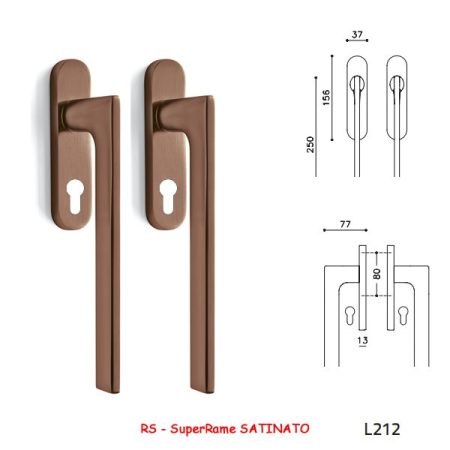 MANIGLIONI ALZANTI LOTUS SuperRame SATINATO
