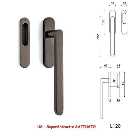 MANIGLIONE ALZANTE LINK SuperAntracite SATINATO