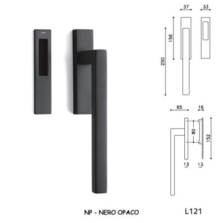 MANIGLIONE ALZANTE PLANET Q NERO OPACO
