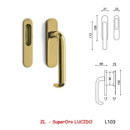 MANIGLIONE ALZANTE POLO C SuperOro LUCIDO