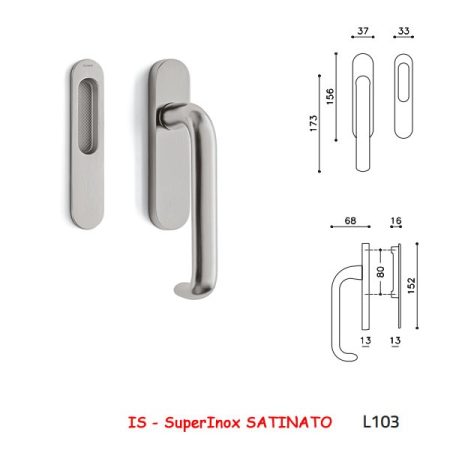 MANIGLIONE ALZANTE POLO C SuperInox SATINATO