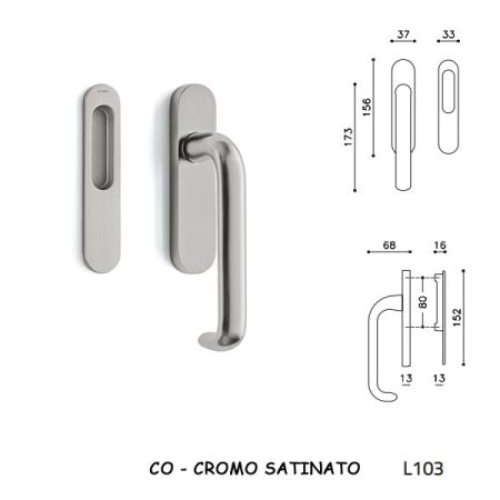 MANIGLIONE ALZANTE POLO C CROMO SATINATO