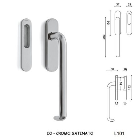 MANIGLIONE ALZANTE POLO CROMO SATINATO