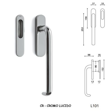 MANIGLIONE ALZANTE POLO CROMO LUCIDO
