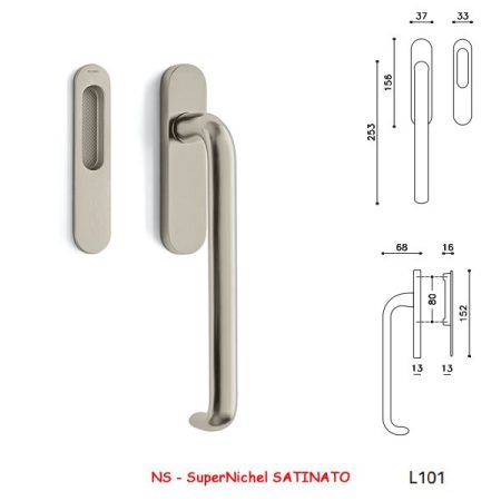 MANIGLIONE ALZANTE POLO SuperNichel SATINATO