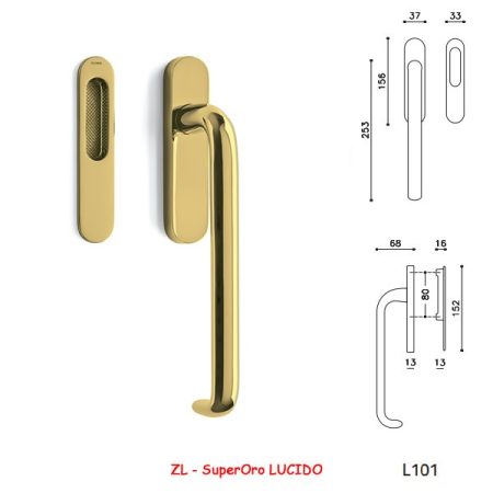 MANIGLIONE ALZANTE POLO SuperOro LUCIDO