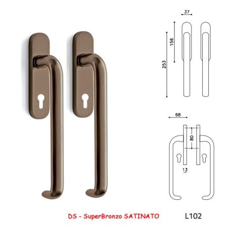 MANIGLIONI ALZANTI POLO SuperBronzo SATINATO