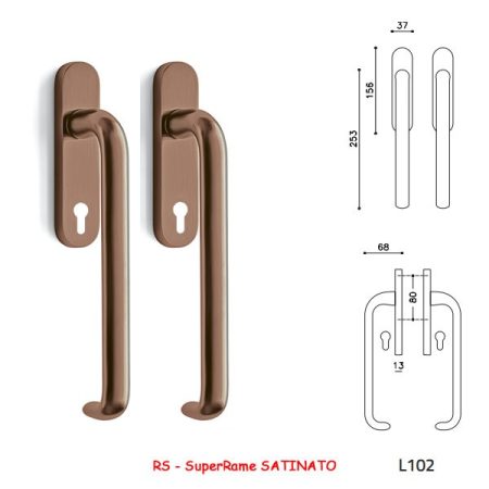 MANIGLIONI ALZANTI POLO SuperRame SATINATO