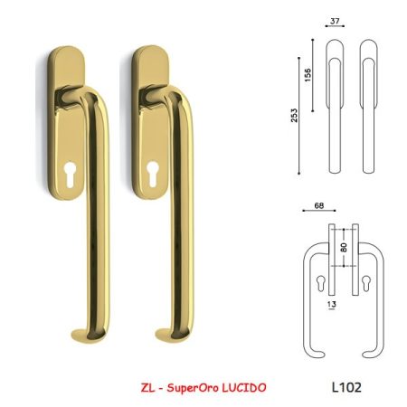 MANIGLIONI ALZANTI POLO SuperOro LUCIDO