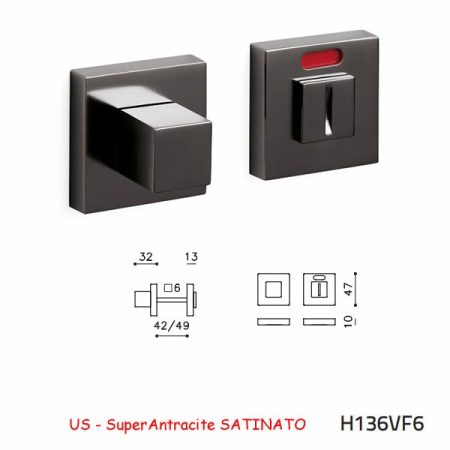 CHIAVISTELLO CUBO Q L/O SuperAntracite SATINATO