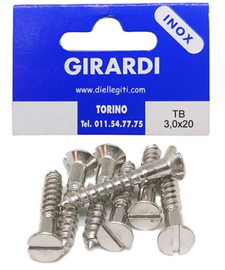 VITE ACCIAIO INOX A2 DIN97 TSP 3,0x20