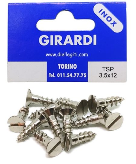 VITE ACCIAIO INOX A2 DIN97 TSP 3,5x12