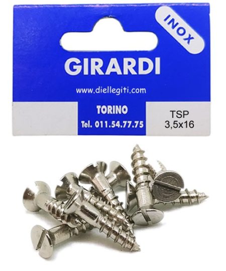 VITE ACCIAIO INOX A2 DIN97 TSP 3,5x16