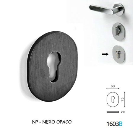 BOCCHETTA OVALE YALE NERO OPACO