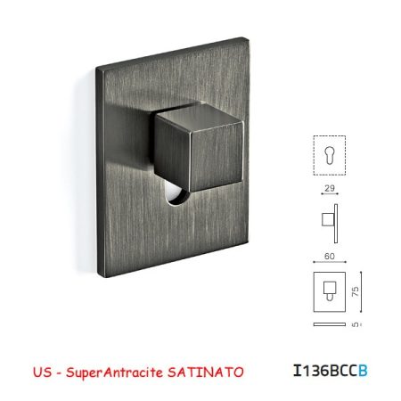 CHIAVISTELLO CUBO BCC SuperAntracite SATINATO