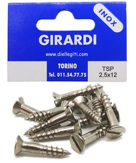 VITE ACCIAIO INOX A2 DIN97 TSP 2,5x12