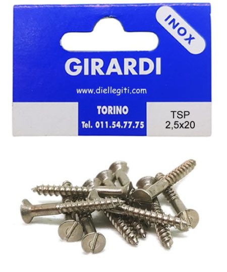 VITE ACCIAIO INOX A2 DIN97 TSP 2,5x20