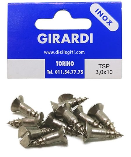 VITE ACCIAIO INOX A2 DIN97 TSP 3,0x10