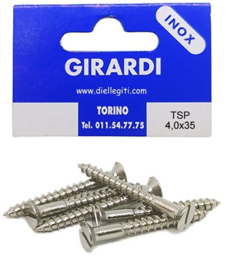 VITE ACCIAIO INOX A2 DIN97 TSP 4,0x35