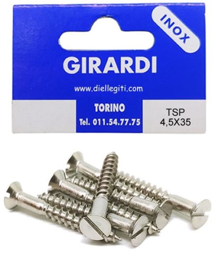 VITE ACCIAIO INOX A2 DIN97 TSP 4,5X35
