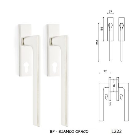 MANIGLIONI ALZANTI LOTUS Q BIANCO OPACO