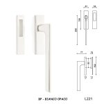 MANIGLIONE ALZANTE LOTUS Q BIANCO OPACO