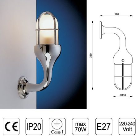 LAMPADA A MURO 2075 CROMO