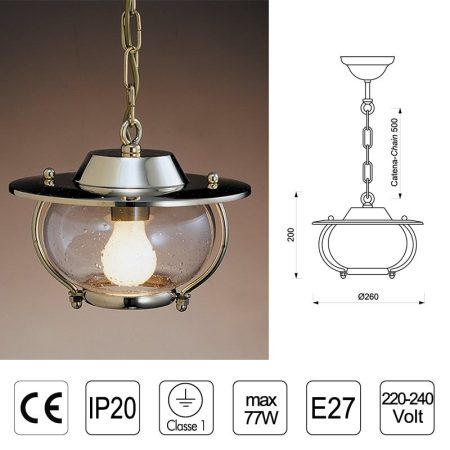 LAMPADA C/CATENA 2070B OTTONE