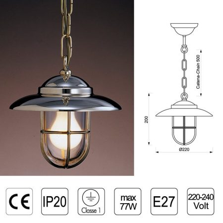 LAMPADA C/CATENA 2060B OTTONE