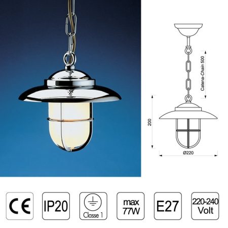 LAMPADA C/CATENA 2060B CROMO