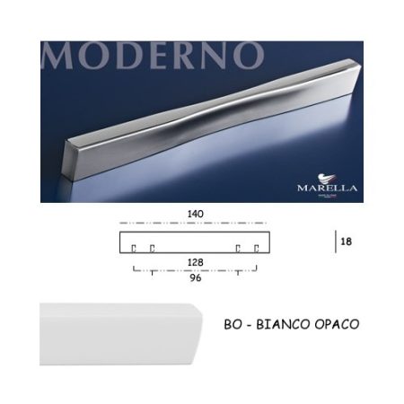 MANIGLIA LINEA 96-128 BIANCO OPACO