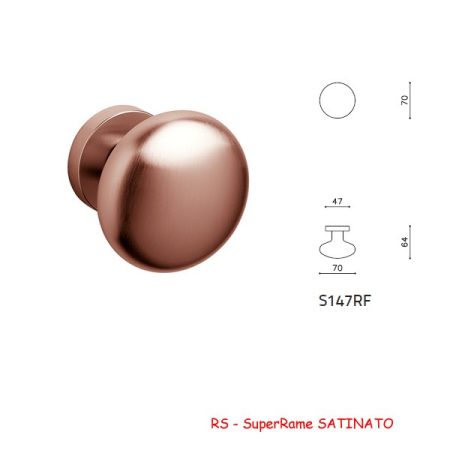 POMOLO FISSO EDISON 70 SuperRame SATINATO