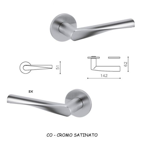 1/2 MANIGLIA DYNAMIC CROMO SATINATO