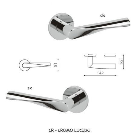 1/2 MANIGLIA DYNAMIC CROMO LUCIDO